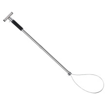 Durable 33-Inch Stainless Steel Pig Catcher Pole with Stretchable Handle and Thick Wire Rope for Easy Animal Handling