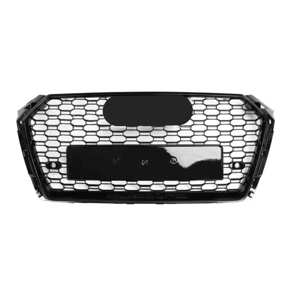 Gloss Rs4 Style Hex Mesh Honeycomb Hood Grill For Audi A4/S4 B9 (2017-2019) Black 7445020792710