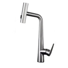 YYHC Stainless Steel 4-Function Waterfall Brushed Kitchen Sink Faucet - Commercial Grade Kitchen Faucet