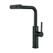 Black Rose Gold Kitchen Faucet with Pull-Out Tap & 3-Way Ceramic Valve
