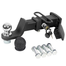 Adjustable Universal Metal Tow Hook Drop Hitch Receiver - Racing Ring Vehicle Towing Accessory