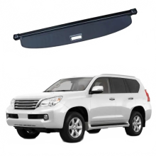 Premium zwarte, intrekbare bagageafdekking van canvas voor de Lexus GX 2010-2022 kofferbakzonwering