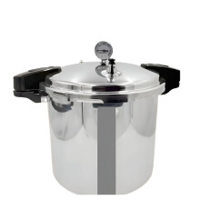 23L Aluminum Alloy Commercial Pressure Cooker with Double Bottom & Pressure Gauge
