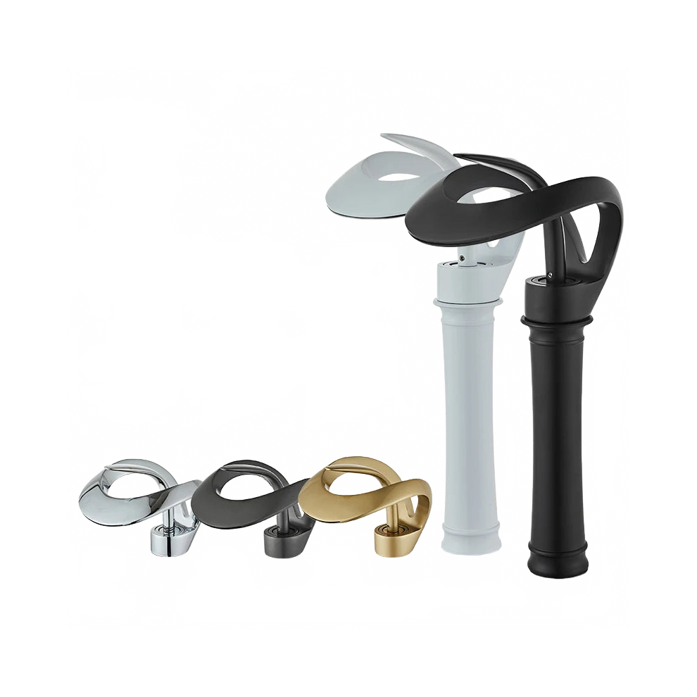 Elegant Black Waterfall Basin Faucet with Single Handle - Solid Brass Mixer Tap Featuring Creative Hollowed-Out Design