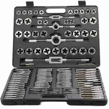 110-Piece Titanium-Coated High-Speed Steel Tap and Die Set for Precision Thread Cutting
