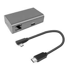 65W USB-C Power & Data Transfer Adapter with 802.3bt PoE and Gigabit Ethernet for Laptops, Tablets, and iPad Pro