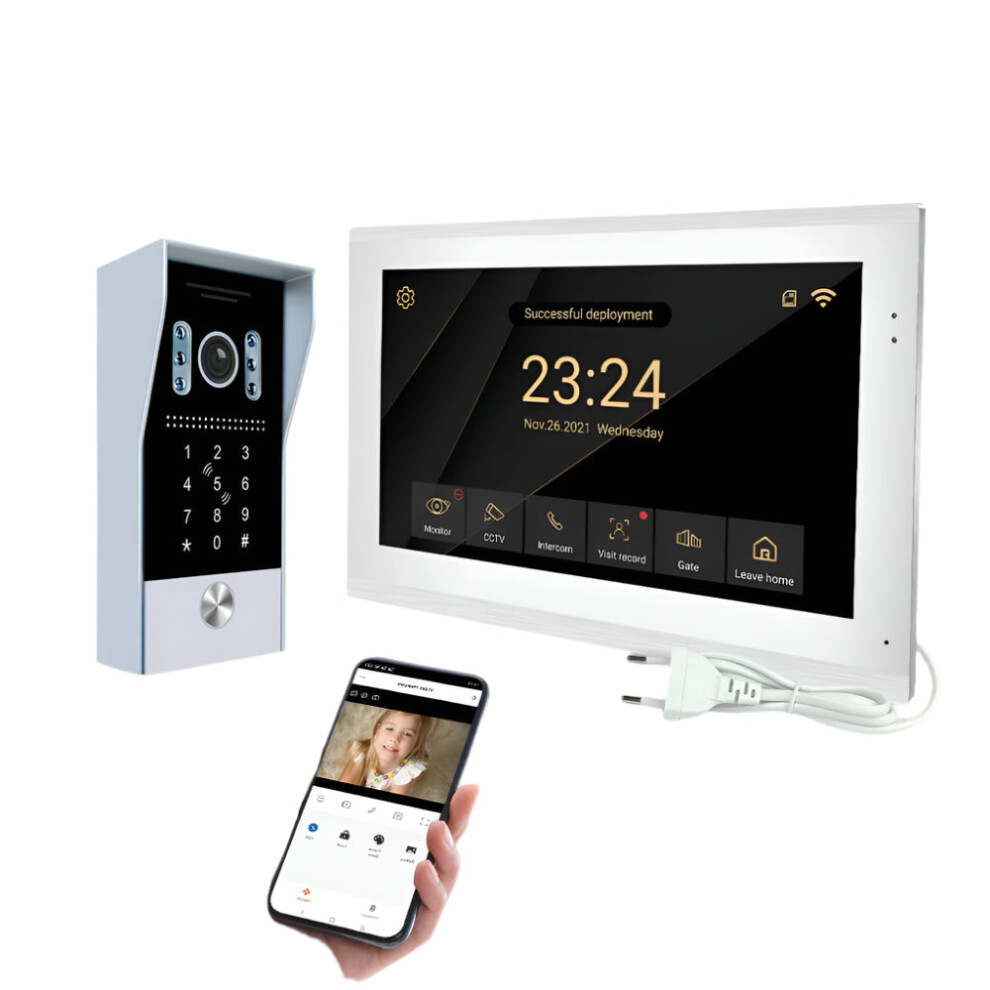 10-Inch Hd Villa Video Intercom - 1080P Doorbell With Tuya App, Wireless Call & Unlocking Features 313108226273