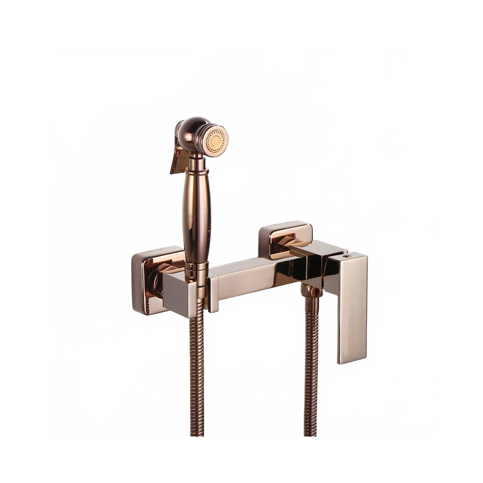 Rose Gold Luxury Handheld Bidet Sprayer - Solid Brass Hot & Cold Douche Kit Shattaf Shower Faucet (Ap2274) 7445049349360