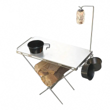 Portable Stainless Steel Folding Brazier Table for Outdoor Camping & Picnics