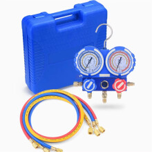 Dual Gauge Refrigerant Pressure Gauge & Tire Dismantling Machine for R410A Air Conditioning Systems - Accurate Anti-Collision VMG 2 Set