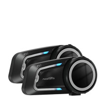 Fodsports FX7 Bluetooth Helmet Intercom - 2pcs Mesh Headset for Motorcycles, 10-Rider Communication, 2000m Range, FM Radio