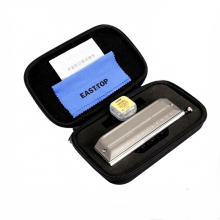 Easttop EMP 12 chromatische mondharmonica - 12 gaten, 48 tonen, toonsoort C, aluminium kam - perfect voor volwassenen en studenten