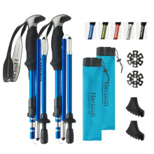 Horizon Outdoor 7075 Aluminum Folding Trekking Poles - Lightweight, Adjustable, and Durable for Hiking and Backpacking (1 Pair)