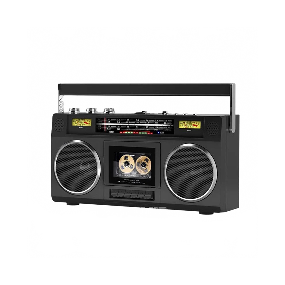 Retro Portable Bluetooth Boombox: Vintage Usb Am/Fm Multiband Radio With Mp3, Cassette Player & Recorder 7445018950955