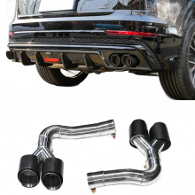 Upgraded Quad Muffler Exhaust Tailpipes for Audi Q8 (2019-2023) - Premium SQ8 Exhaust Nozzles & Headers