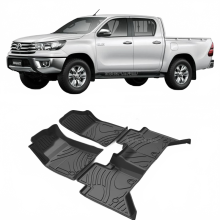 Custom All-Weather TPO Floor Mats for Toyota Hilux Revo - Full Set, Trim-to-Fit, Waterproof Protection