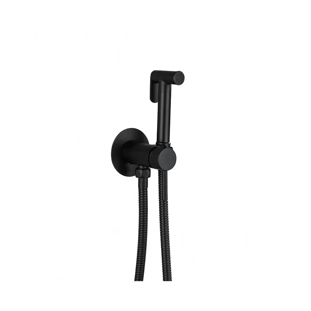 Matte Black Bidet Set With Hot & Cold Shattaf Mixer And Pvc Hose - Hygienic Bathroom Faucet 313048753785