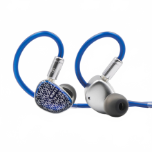 Frost HiFi Wired Earphones with Micro Planar and Dynamic Drivers, Silver-Plated Cable, Glass Faceplate - Blue