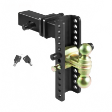 Heavy-Duty Adjustable Trailer Hitch Ball Mount with 2.5 Receiver, Solid Tube, Key Lock, 14,500 lbs Capacity - I for Truck Towing
