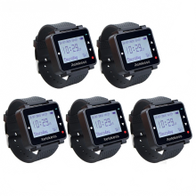 Retekess T128 Wireless Restaurant Pager System - 5pcs Watch Receivers for Efficient Customer Service in Bars & Cafes (433.92MHz)