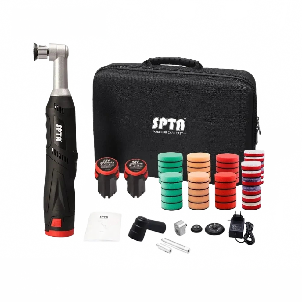 12V Cordless Mini Car Polisher Kit With Sponge Pads - Scratch Remover & Detailing Tool 7445010289213