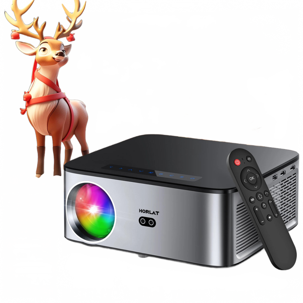 Horlat 4K Android Projector - Full Hd 1080P, 8K Video, Home Theater Experience With Auto Focus, Keystone, 5G Wifi, Portable Beamer 7445041032048