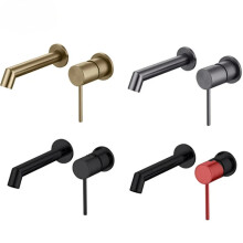 Luxury Brass Wall-Mounted Bathroom Faucet - Concealed Basin Mixer Tap
