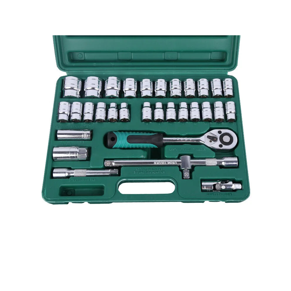 32-Piece Metric Steel Auto Repair Tool Set: Multi-Specification Screwdriver, Socket, Ratchet & Wrench Kit 7445039151188