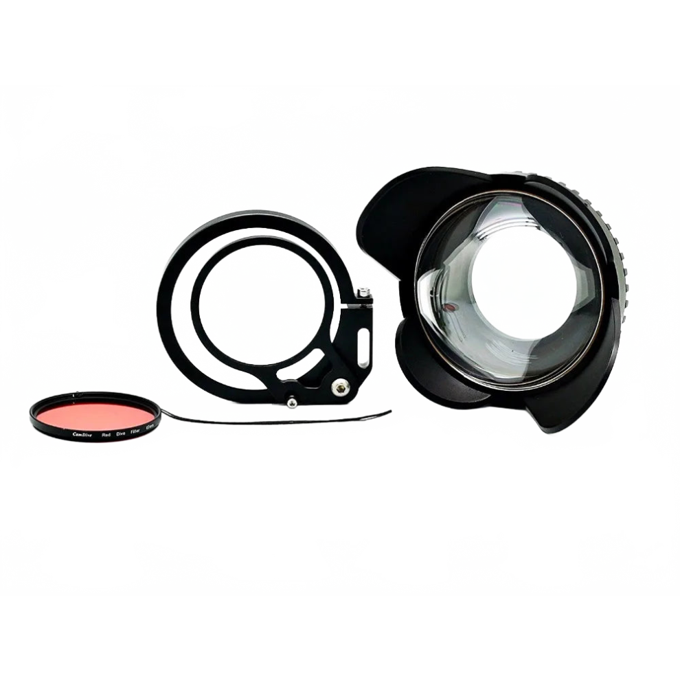 67Mm 0.7X Fisheye Wide Angle Lens Dome Port With Flip Adapter For Underwater Waterproof Housings 313094129114