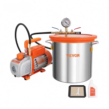 Premium Vacuum Chamber Kit with 3 & 5 Gallon Capacity and 3/5 CFM Pump - Tempered Glass Lid for Wood Stabilization & DIY Epoxy Projects