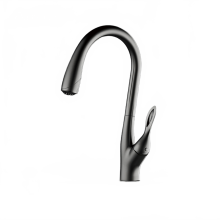 Elegant Black Brass Bathroom Faucet with Smart Touch Design - Single Handle, Dual Control, 3-Function Pull-Out Feature