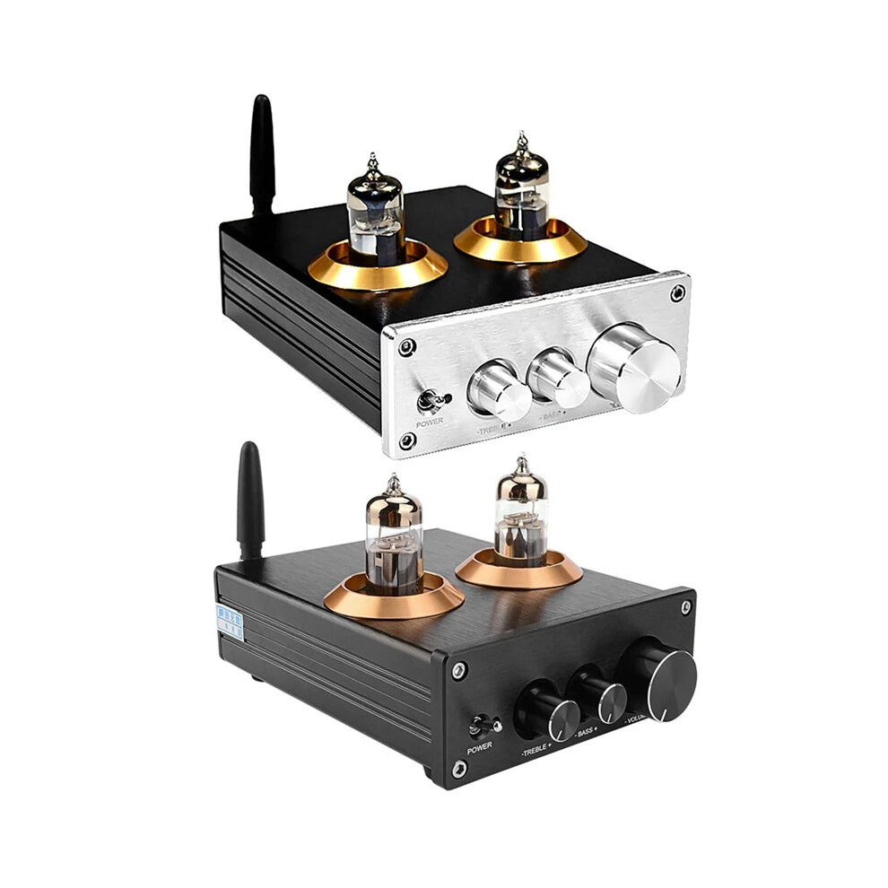 Hifi 6J5 Bluetooth 4.2 Tube Preamp Amplifier - Stereo Preamplifier With Treble & Bass Tone Adjustment In Black 711181669077