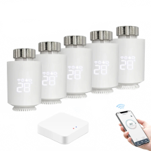 Slimme Zigbee WiFi radiatorthermostaat - Tuya TRV-temperatuurregelaar, compatibel met Alexa en Google Home