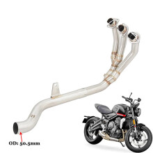 Triumph Trident 660 Slip-On Exhaust System - Stainless Steel 51mm Muffler & Header Connection