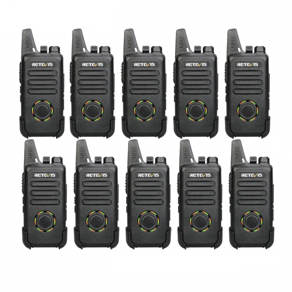 Retevis Rt22s Mini Walkie Talkie Set - 10 Pack, 2W Uhf, Vox, Hidden Display, I For Hotels 313088395358
