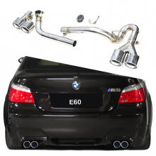 BMW 5er E60 Edelstahl-Vierrohr-Auspuffanlage (Upgrade)Passend für 520i, 523i, 525i mit M5-Heckstoßstangen-Schalldämpfer