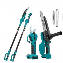 Kamolee 50mm Brushless Cordless Electric Pruning Shears & 8-Inch Hand Saw - Compatible with Makita Battery for Fruit Trees
