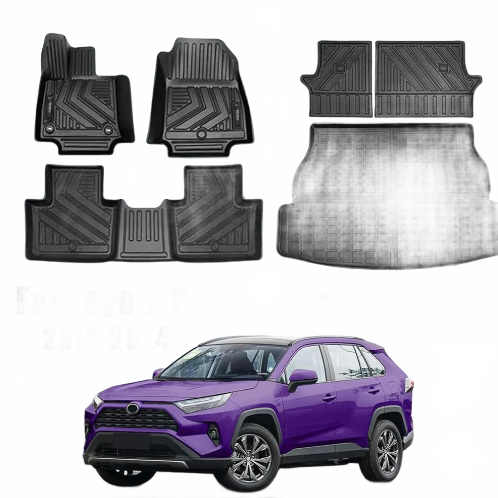 All-Weather Waterproof Car Floor Mats For Toyota Rav4 (2020-2024) - Durable Trunk & Backrest Protectors 705353662850