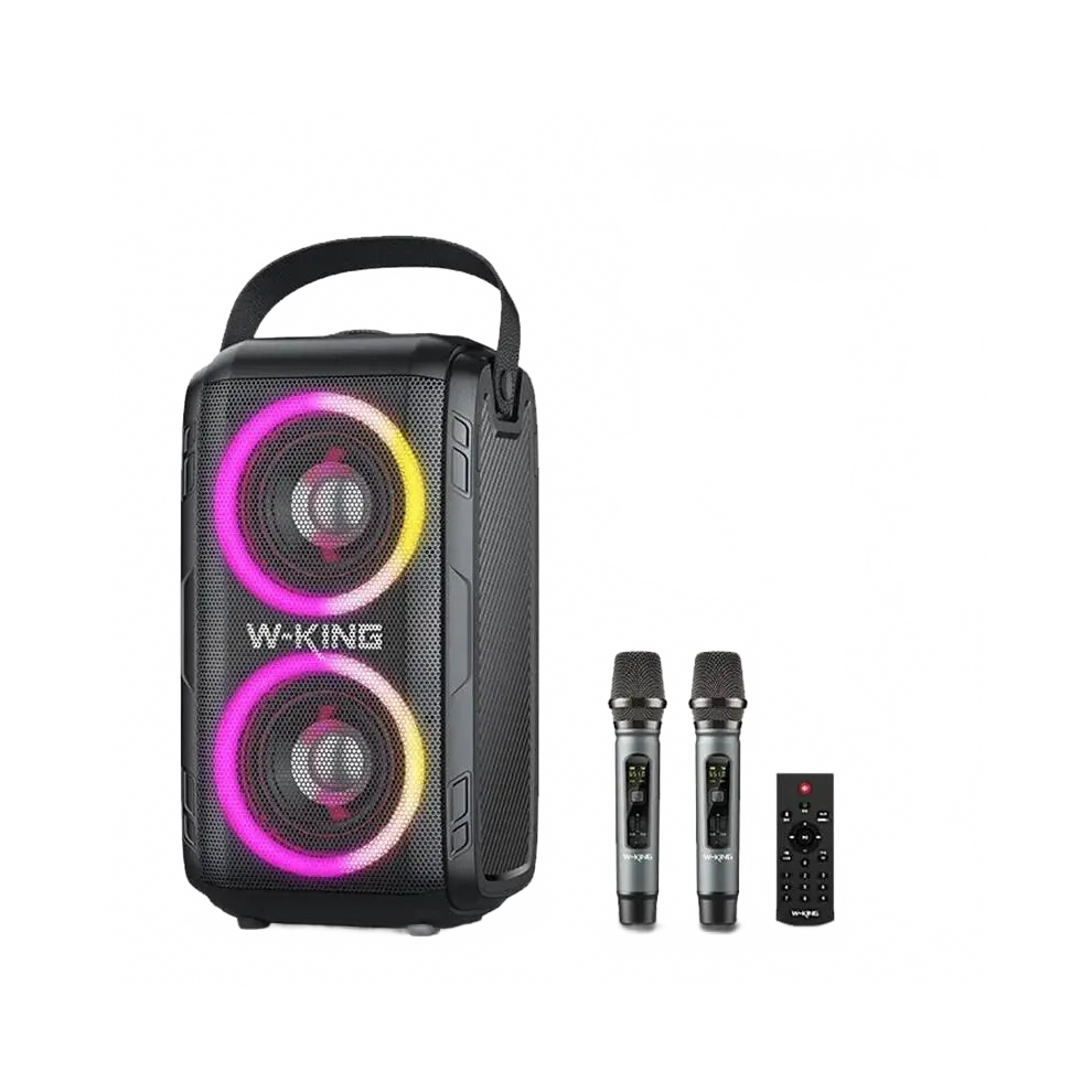 King T9 Portable Bluetooth Speaker With Rgb Lights And Hifi Stereo Sound For Outdoor Events 744110863765
