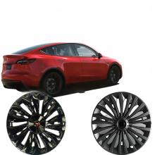 19-Inch Sporty Wheel Covers for Tesla Model Y 2019 - 21-Spoke Full Edge Protection Hubcaps, Set of 4
