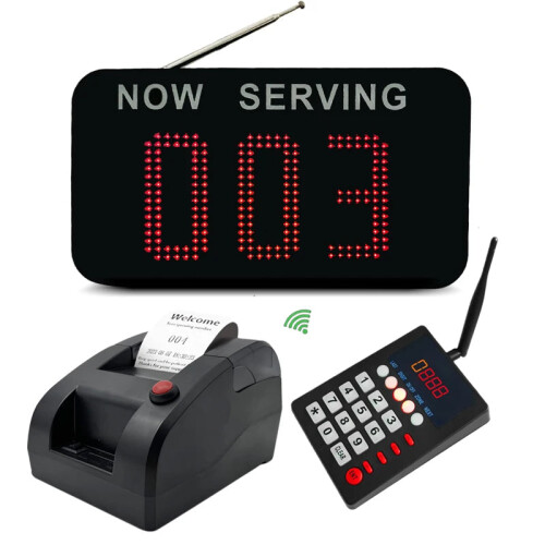 Wireless Restaurant Pager Queue Management System with Printer Ticket Dispenser and Business Keyboard