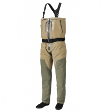 Men's Lightweight Stockingfoot Fly Fishing Waders with Breathable Convertible Chest & Waist Design - Zippered Drake Anglers Wading Pants