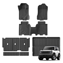Premium TPE 3D Floor Mats & Cargo Liner Set for 2021-2024 Ford Bronco 4-Door with Backrest Pad (Left-Hand Drive)
