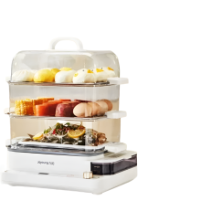 Joyoung 3-Layer Electric Steamer & Multicooker: Transparent Steam Pot for Dumplings & More