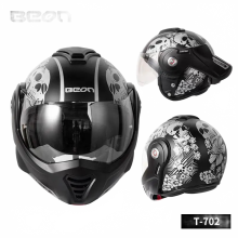 Beon B-702 Modular Flip-Up Motorcycle Helmet - Full Face & Open Face Design, ECE Approved, I for Motocross & Street Riding