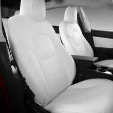 Premium PU Leather 3D Car Seat Covers for Tesla Model 3 & Y (2017-2024) - All-Season Wear-Resistant Front & Rear Protection Mats
