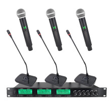 6-Channel UHF Wireless Handheld Microphone System for Conferences, Karaoke, Church Services, and School Lectures
