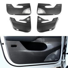 Tesla Model 3 & Y Carbon Fiber Door Kick Plate Protectors - Scratch-Resistant ABS Panel Stickers