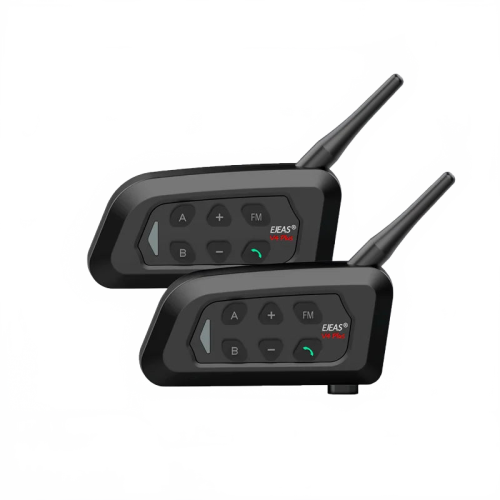EJEAS 2PCS Type-C V4 Plus Bluetooth Intercom Helmet Headset for 4 Riders Simultaneous Communication