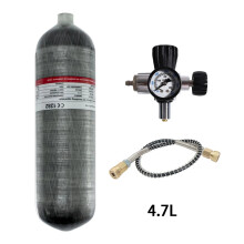 High-Pressure 4500PSI 300Bar Carbon Fiber Cylinder with Charging Regulator & Scuba Diving Valve - 4.7L Capacity, M18x1.5